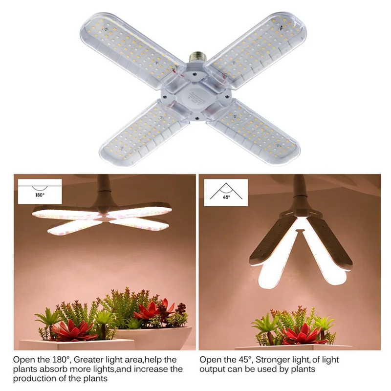 A76I-LED تنمو ضوء مصباح نباتي قابل للطي للنباتات الداخلية بلوم المزهرة تنمو مصابيح حديقة E27 1 قطعة أ