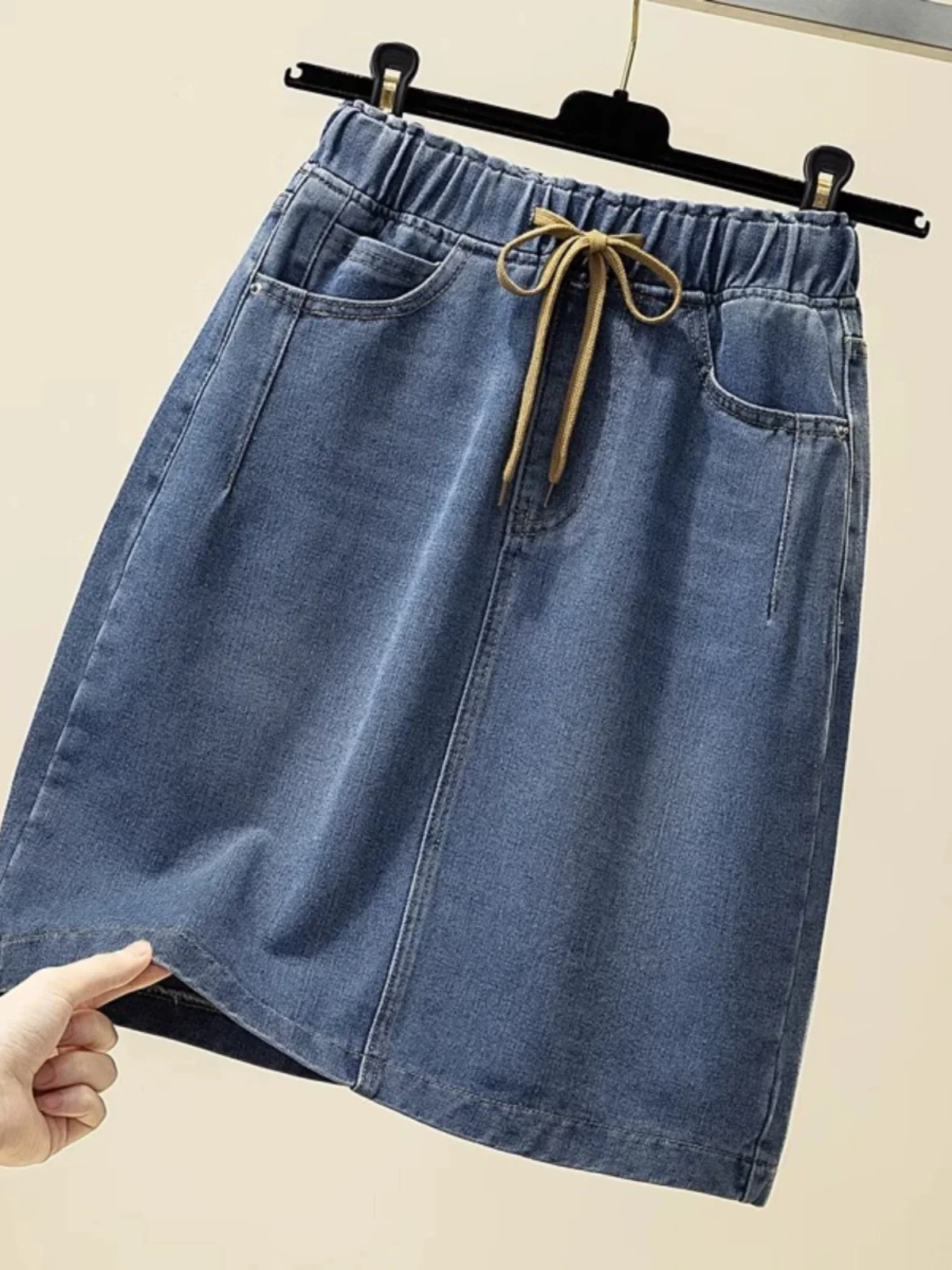 

plus Size Women's Fashionable Denim Skirt Elastic Waist Loose Slimming Half-length Skirts Summer New Arrival