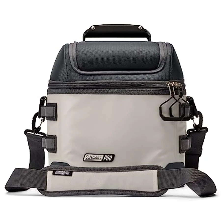 

Pro 16-Can Premium Soft Cooler Lunchbox, Insulated Nylon Fabric, Charcoal Gray, Stays Cold Up to 30 Hours for Camping, Tailgati