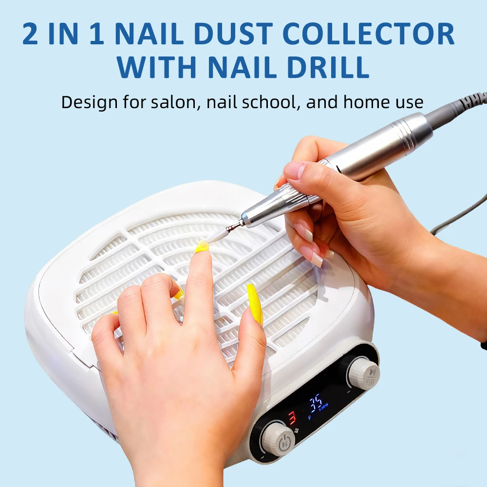 Nail Vacuum Cleaner for Manicure Nail Polish Gel Remover Dust Absorber Filter Professional Material Nail Duster Collector