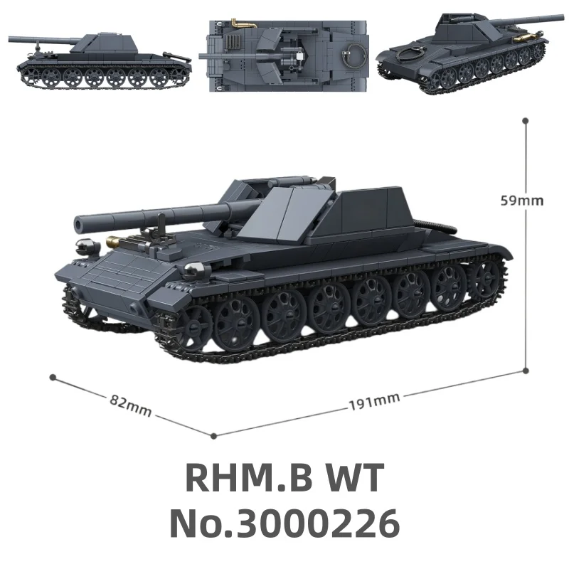 QuanGuan 100332 60 cm Flak Sw-36 & 8,8 cm Flak 37 Schwere Panzer Montiertes Ornament-Spielzeug MOC Puzzle Sammlermodell Geburtstagsgeschenk