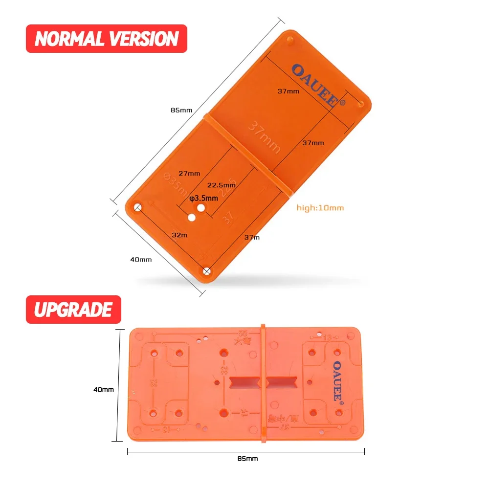 Oauee แม่แบบจิ๊กบานพับ1/2/3ชิ้นตัวบอกตำแหน่งแบบเจาะรูสำหรับประตูตู้ประกอบสำหรับช่างไม้ในฮาร์ดแวร์ไม้