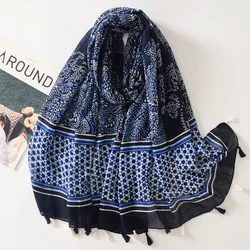 Brand Fashion Bohemian Paisley Floral Tassel Viscose Shawl Scarf High Quality Wrap Headband Bufandas Muslim Hijab Sjaal 180*90Cm