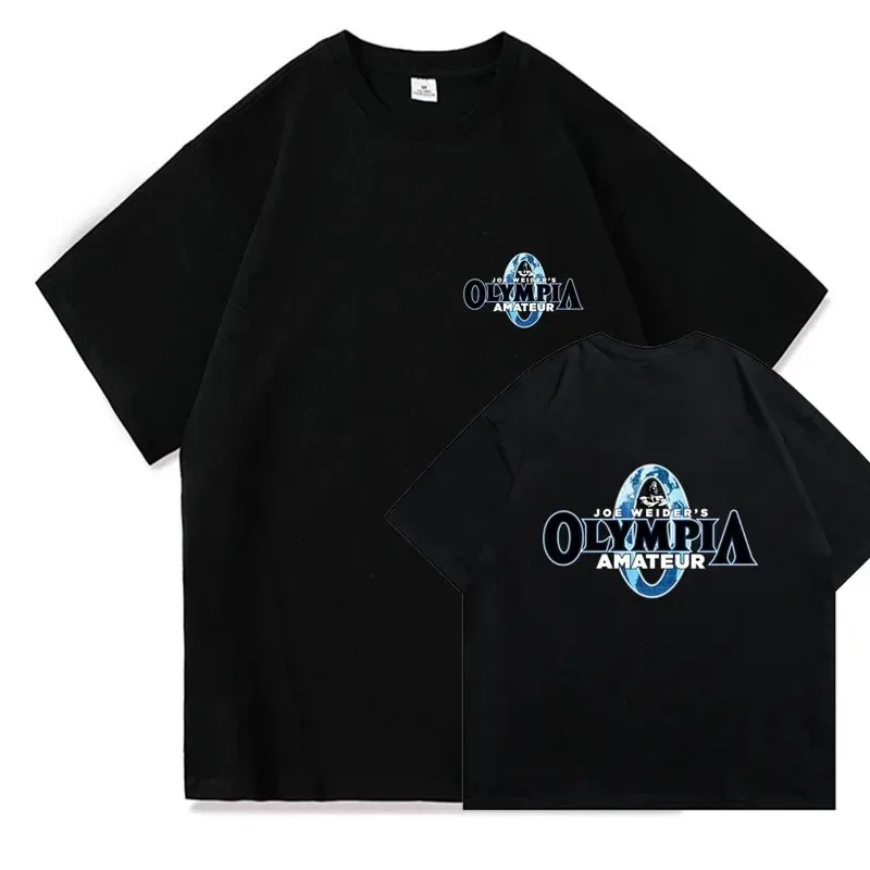 Verano 2025 OLYMPIA, camiseta de manga corta de algodón para gimnasio para hombre, camiseta informal con cuello redondo para hombre, camisetas de gran tamaño de alta calidad, ropa
