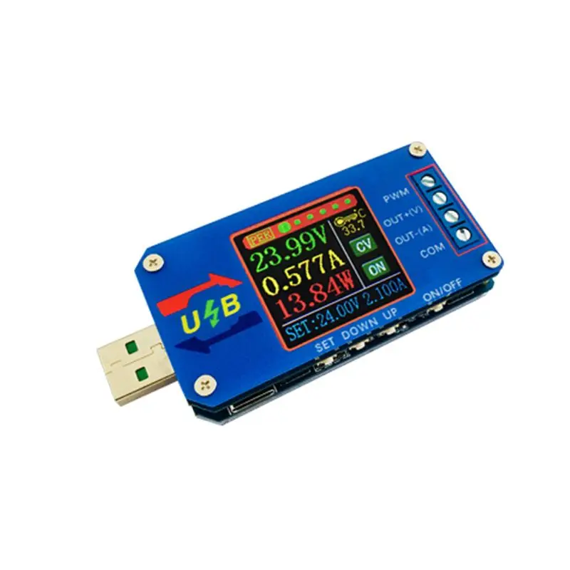 Digital Control USB for Buck Boost Constant Current Voltage Module 5V 0.6-30V 2A 15W Multimeter VAH System LCD PWM Generator