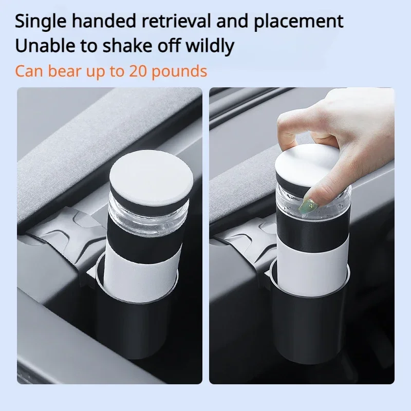 테슬라 모델 Y 주니퍼/3/3+ 하이랜드 2025용 물컵 홀더 음료 랙 리미터 계기판 컵 지지대 차량 도구 아마기 썸네일 6