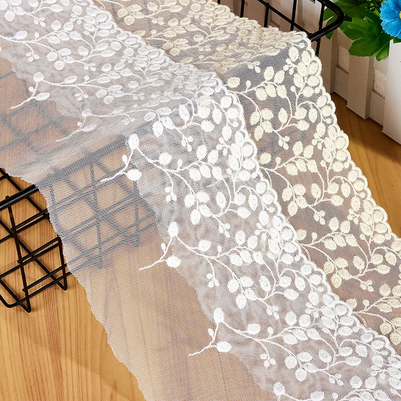 

11 см бежево-белая вышитая кружевная женская одежда лолита одежда для домашних животных вышитая сетчатая декоративная ткань для свадьбы SC567