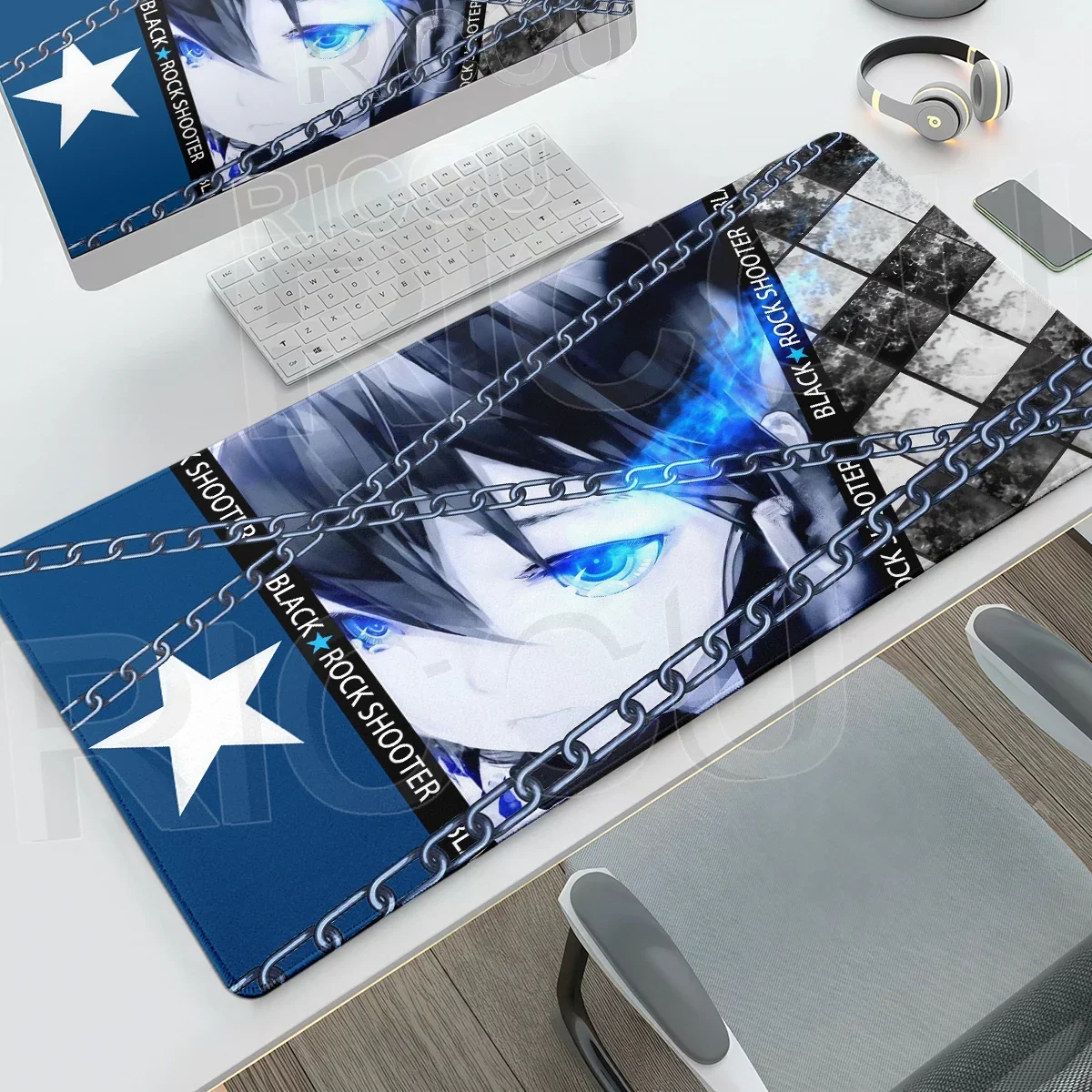 Anime Cool Girl Black Rock Shooter Mouse Pad Large PC Mouse Pad Rubber Gaming Desk Mat For Keyboard Gamer Rug Office Accessories