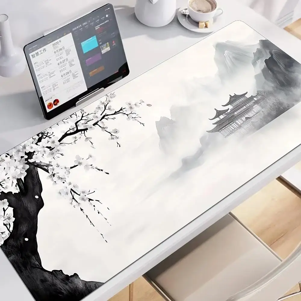 

Landscape Ink Painting Mouse Pad Large Gaming Non-slip Gamer Keyboard Laptop Office Accessories Tablet Mat Mini PC Playmat