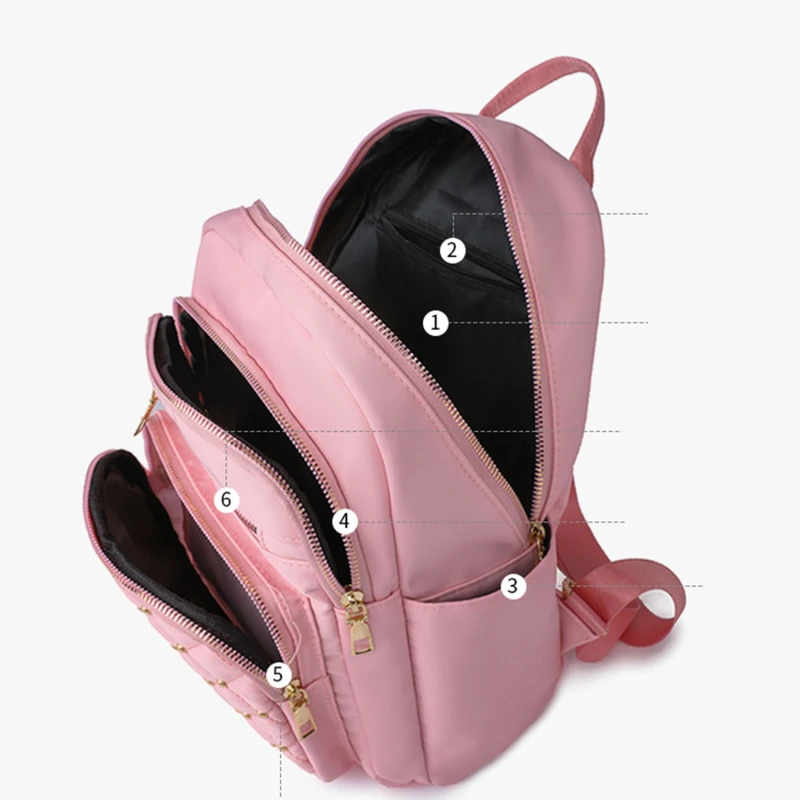 Fashion Bag Pack Women High Quality Nylon Backpacks Female Big Travel Back Bag Large School Bags for Teenage Girls Shoulder Bag