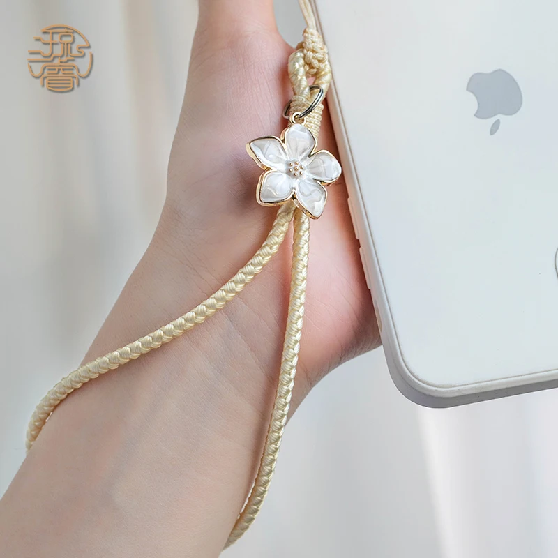 Small Flower Phone Strap Phone Wrist Strap for USB ID Card Keychain for IPhone Huawei Samsung Xiaomi Universal Phone Accessories