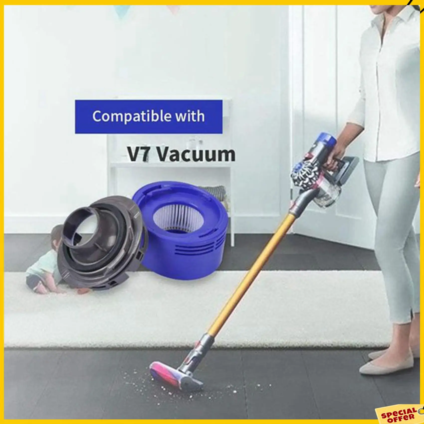 

A24P 2X Post HEPA Filter For Dyson V7 V8 Vacuum Cleaner Accessories Sweeper Household Motor Rear Covers Tools Parts