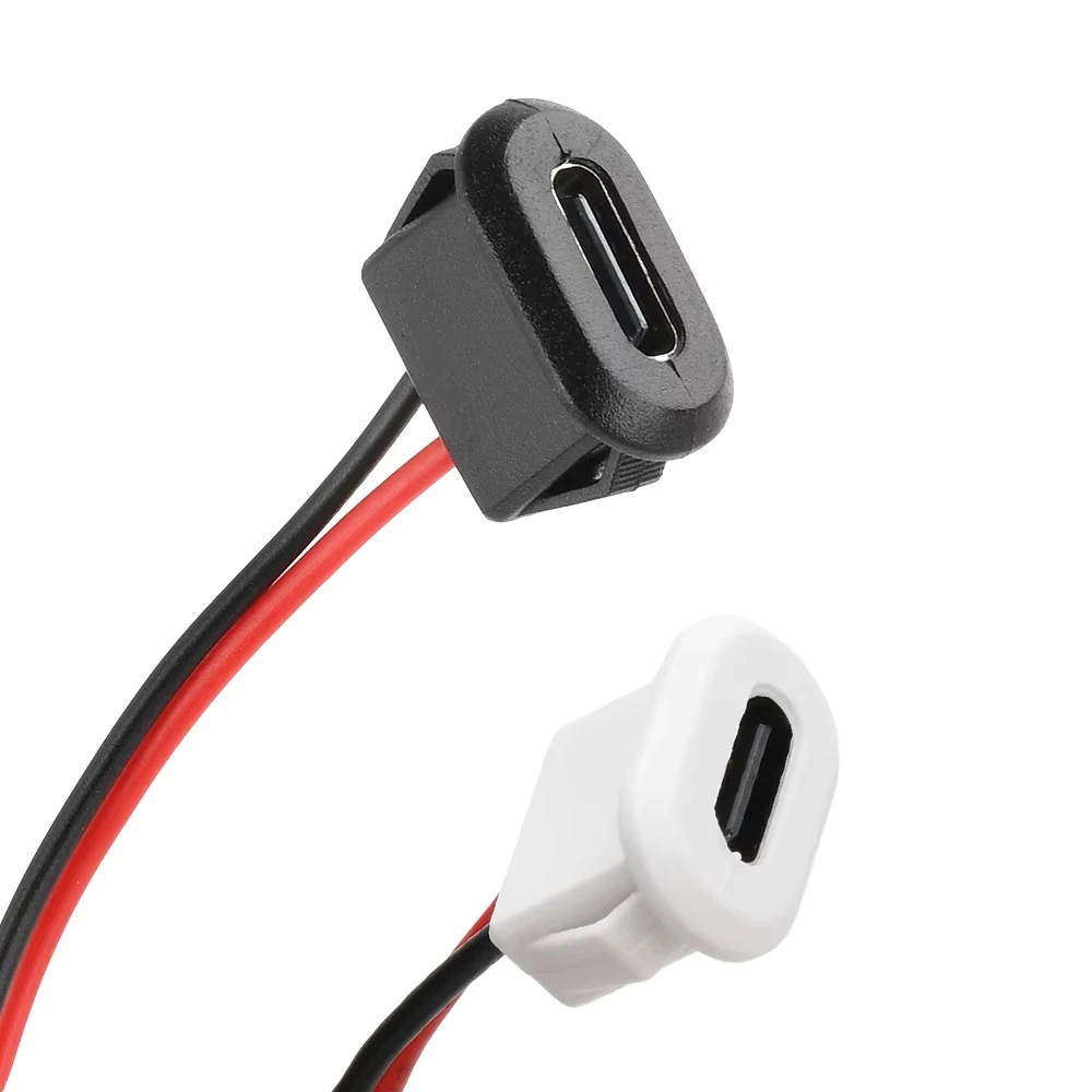 Wasserdichter USB-C-Buchsenstecker, Typ-C-Female-Connector, 2-poliger Schnellladeanschluss 3A, Stromverlängerungskabel, Crimp-Direktmontage, geeignet für Smartphones, Tablets, elektronische Geräte und industrielle Anwe – Detail 9