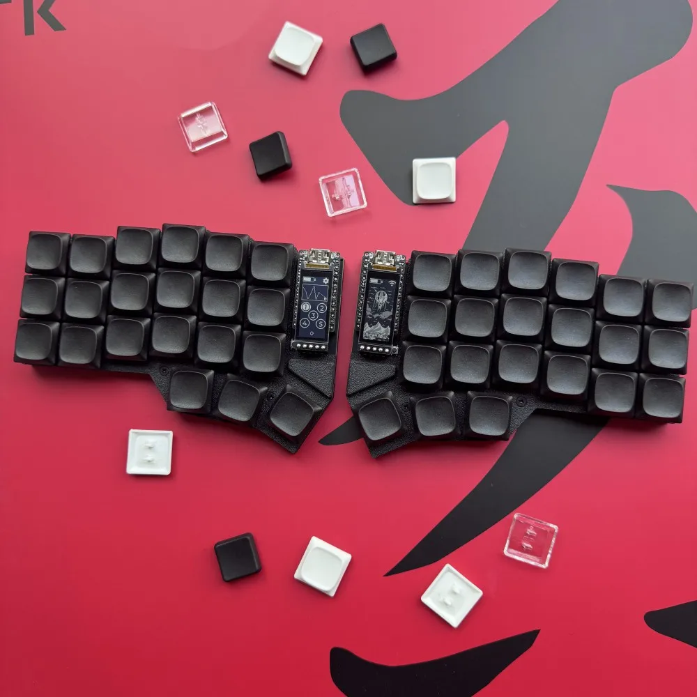 Corne 분할 키보드 3x6 사용자 정의 Kailh Choc 스위치 좋은 뷰 스크린 혼 키보드 키트 핫 스왑 Bluetooth ZMK Remap Teclado Gamer