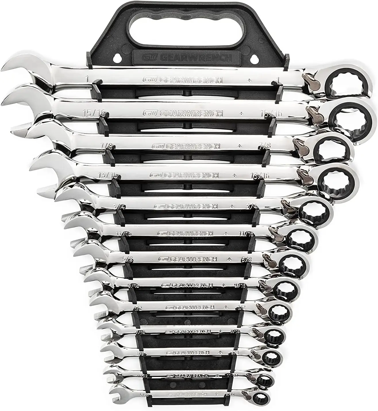 

13 Pc. 12 Pt. Reversible Ratcheting Combination Wrench Set, SAE - 9509N