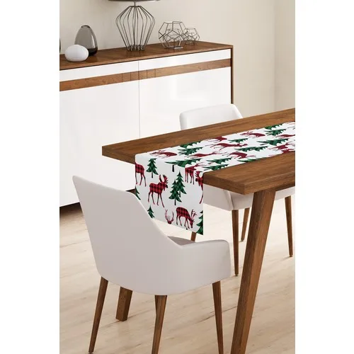 Bk Home Decor Christmas Theme Deer Tree Pattern Runner