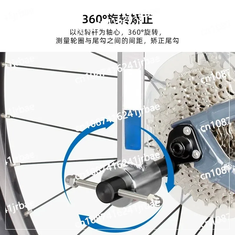 Bicycle Rear Derailleur Hanger Alignment Gauge Aluminium Alloy Straighten Tool for Mountain Road Bike 20-29'' Wheel