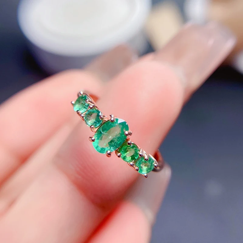 

Natural Emerald Rings for women silver 925 jewelry luxury gem stones 18k gold plated free shiping items