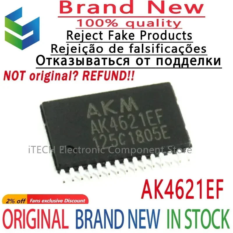 

1pcs Original and Genuine AK4621EF AKM4621EF AK4621 AKM4621 TSSOP30 [SMD]