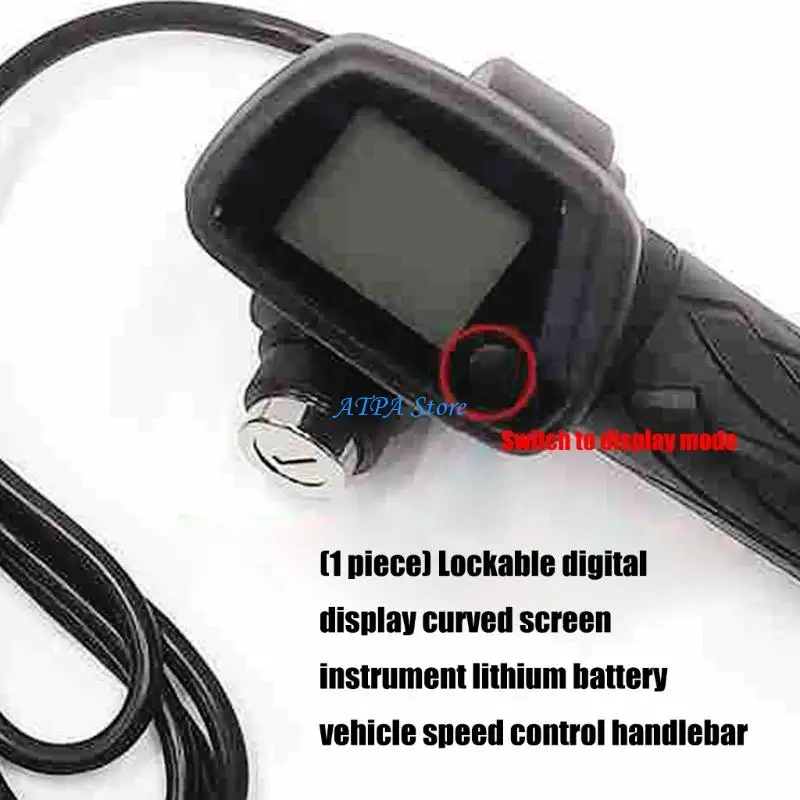 U13C Lithium Powered Digital Speed Control Throttle Handle Curved Display Anti Theft Lock