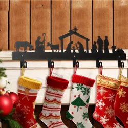 1 pc HELLOYOUNG - Enhance your mantel with Christmas stocking wall hanger. Hook bracket. Holiday decoration Santa, snowman