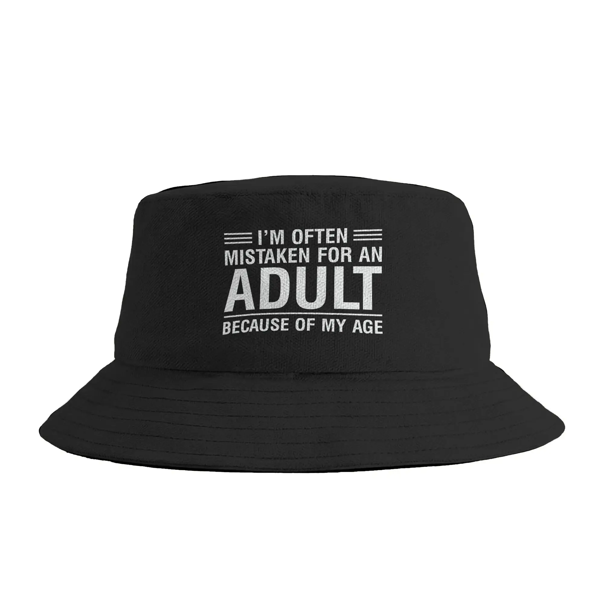 I’m Often Mistaken for an Adult Because of My Age Bucket Hat Spring  Vintage Fisherman Hats For Men Women Personality Caps