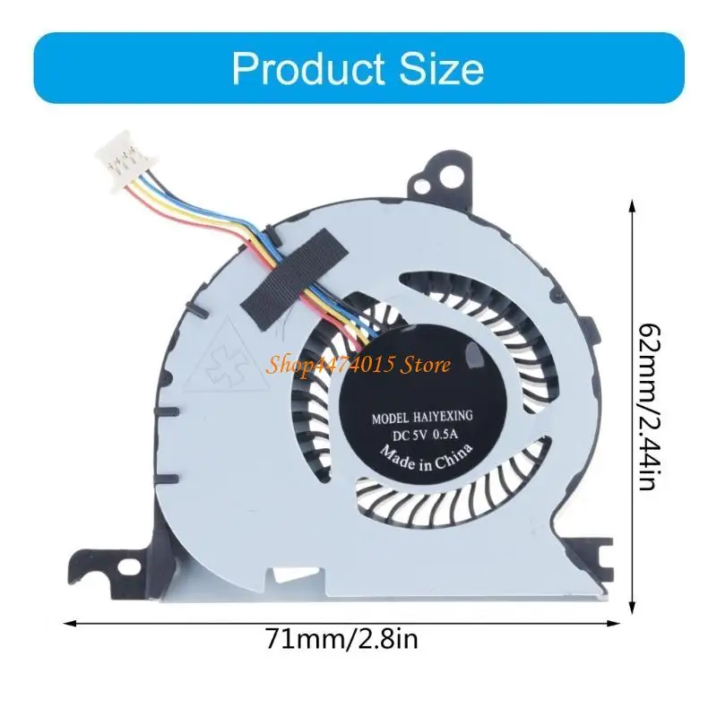 K1AA CPU冷却ファンラップトップクーラースリムポータブルヒートシンクファン5V 0.4A 4pinラジエーター