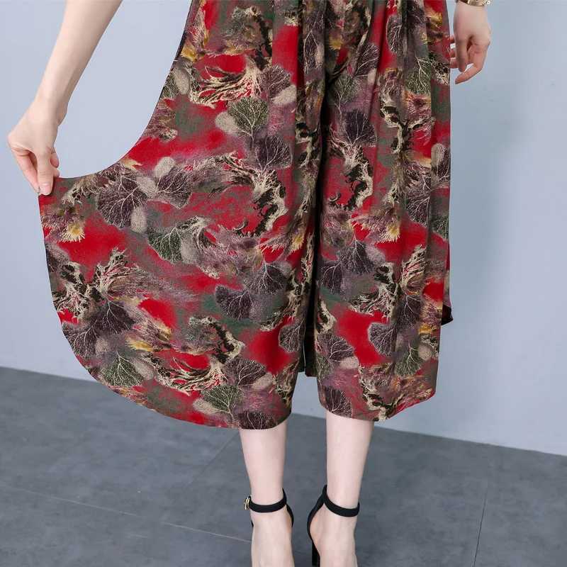 Pantalon femme pantalon femme étudiant pantalon ample pantalon décontracté dame été imprimé pantalon