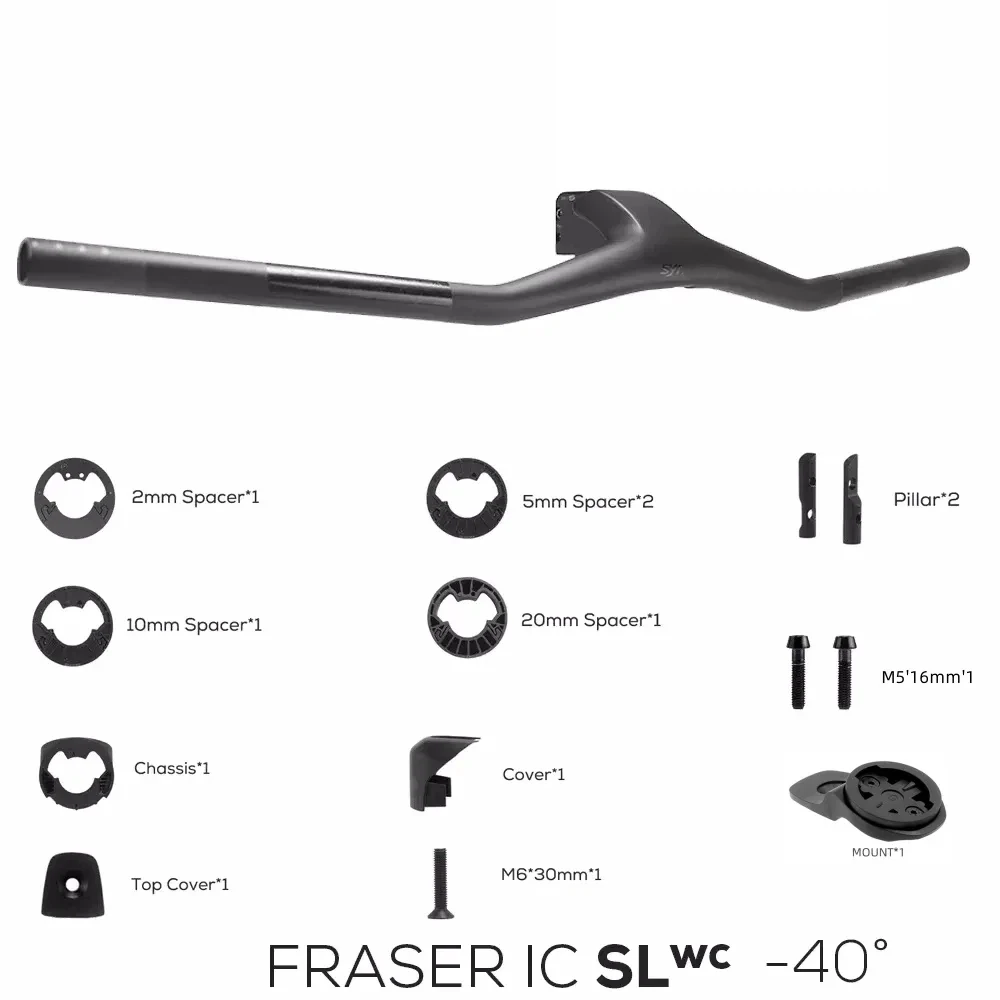 

SYN FRASER IC SL WC For Sparks Frame 740MM -40degrees Full Carbon Fibre Integrated Cockpit MTB Handlebar,Bike Accessories