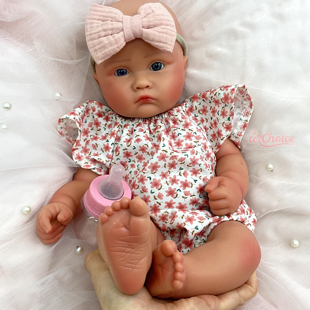 손으로 만든 개방된 입 소녀 통통한 유연한 실리콘 재탄생 아기 3D 피부 세척 가능한 재탄생 인형 사진 작가 예술가를 위해