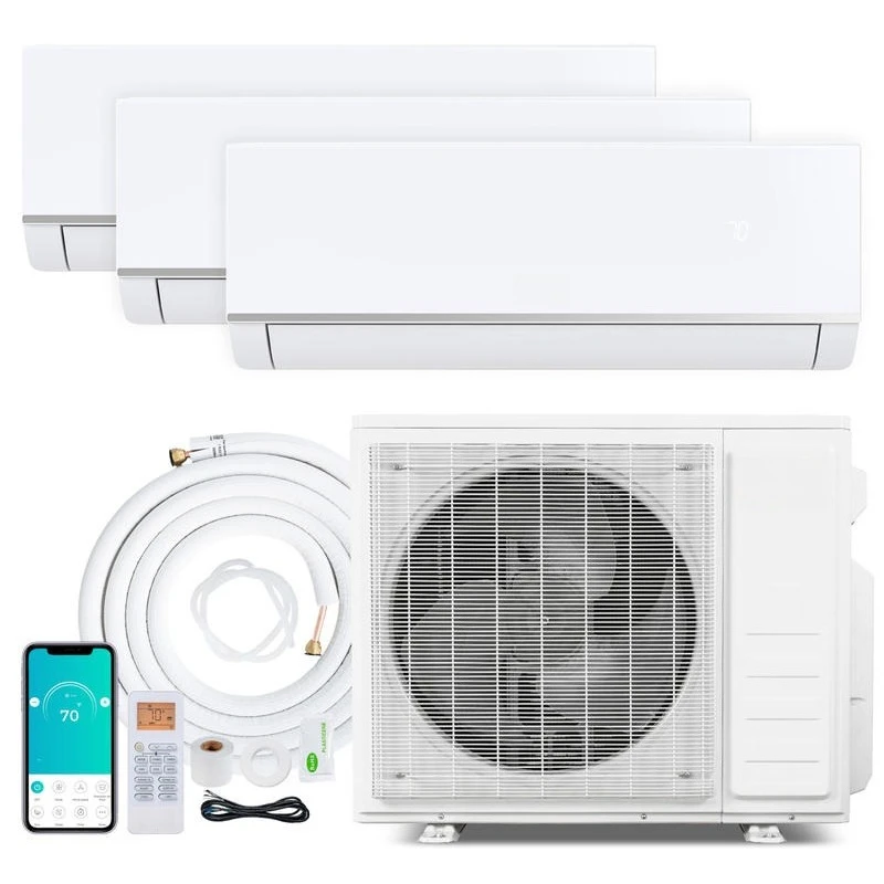 

Blast Pro 28000 BTU 3 Zone 20 SEER2 Mini Split AC with Heat Pump-9K + 9K + 12K