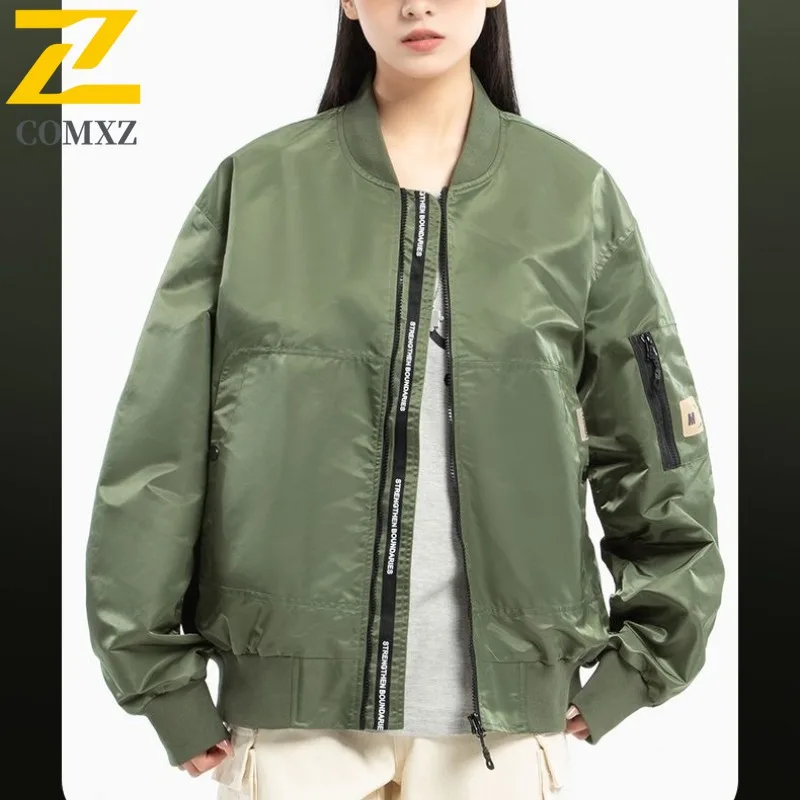 

COMXZ Премиум Куртка Мужская Минималистичная Универсальная Воротник-стойка Походное Ветрозащитное Пальто Американский Стиль Осенняя Мотоциклетная Куртка