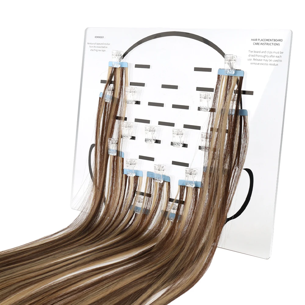 

ARLANY Hair Extension Organizer for Tape in Extensions Acrylic Hair Dye Plate Rack with 35 Clips Hair Separate Plate