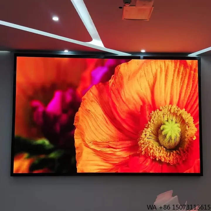 Écran mural vidéo LED couleur pleine résolution P1.25/P1.538 pour intérieur, entretien frontal