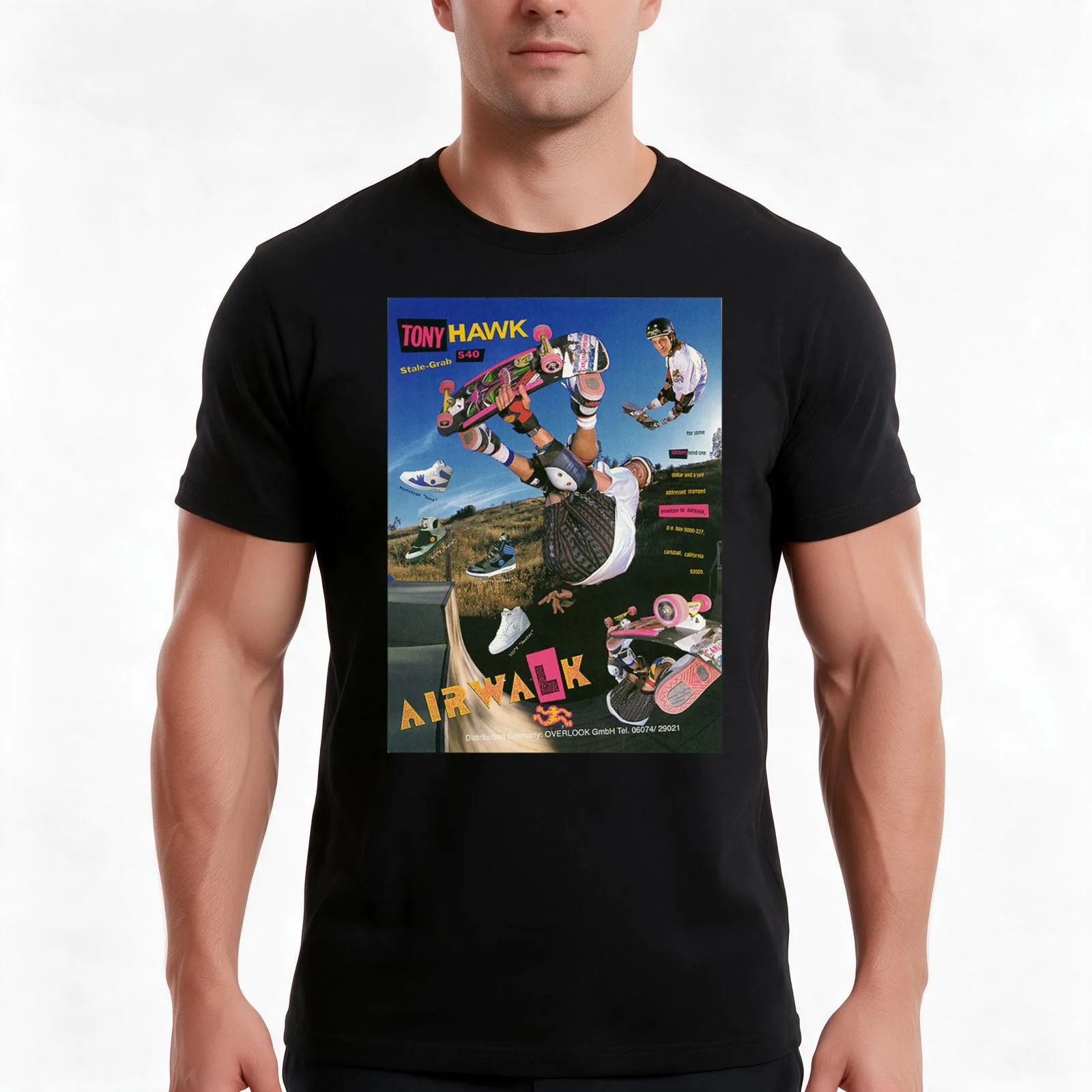 Tony Hawk Skateboard T-Shirt Summer Casual Cotton Tee Oversized Streetwear Tops Vintage Graphic Print Loose Fit Short Sleeve