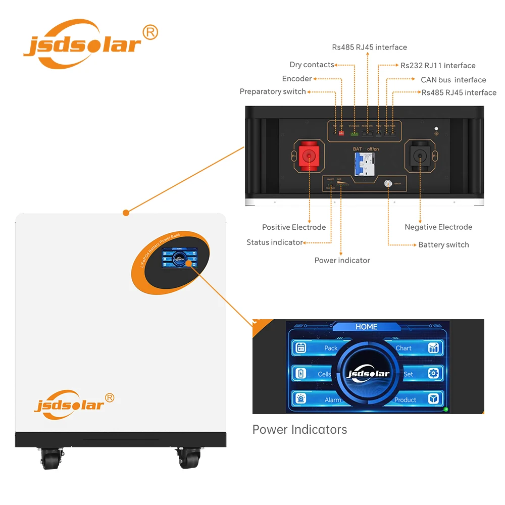 Jsdsolar 10kWh 16kWh 30kWh 314Ah 48v Lifepo4 Battery Solar Energy Storage Emergency Backup For Home