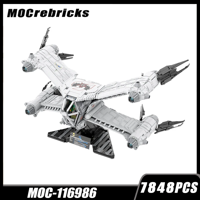 

MOC Building Block SA-23E Aurora Starfury Science Fiction Aircraft Bricks DIY Assembled Model Toy Holiday For Gifts MOC-116986