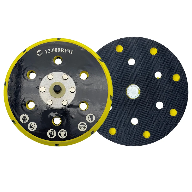 6 Inch 15-Hole Sanding Pad Sanding Disc Backing Pad M8 Thread Hook & Loop Dust Free Power Tools Accessories