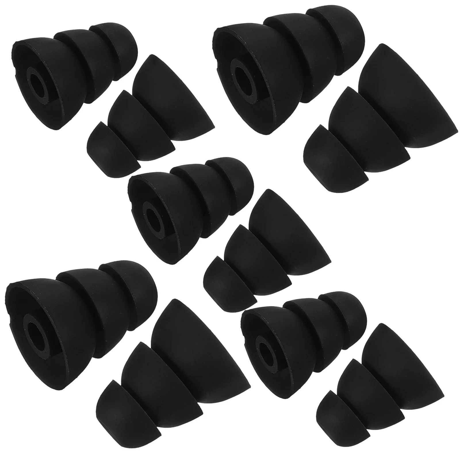 ثلاث طبقات 3.8 مللي متر أطراف أذن من السيليكون لسماعات الأذن داخل الأذن قبعات أذن سوداء عازلة للصوت مريحة تناسب طويلة الأمد