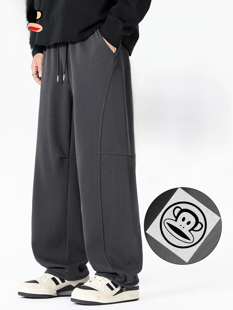 

Мужские брюки прямого кроя в американском стиле High Street, весна 2026, с плиссировкой и вставками, из плотной ткани, повседневные, дышащие