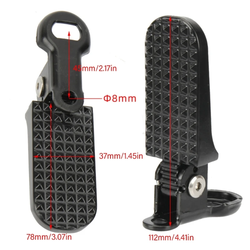 Electric Bike Rear Pedals Aluminium Foldable Pegs Footrest for Electric