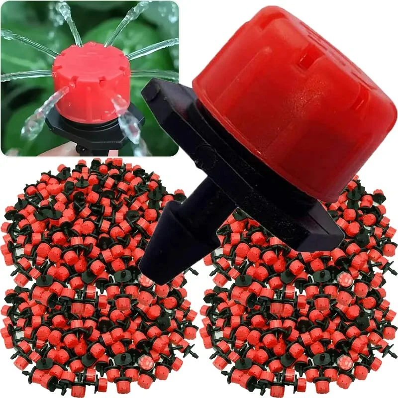30/300pc Eight Hole Little Red Riding Hood Dripper Emitters Micro Drip Irrigation Sprinklers Watering System Garden Hose Nozzles