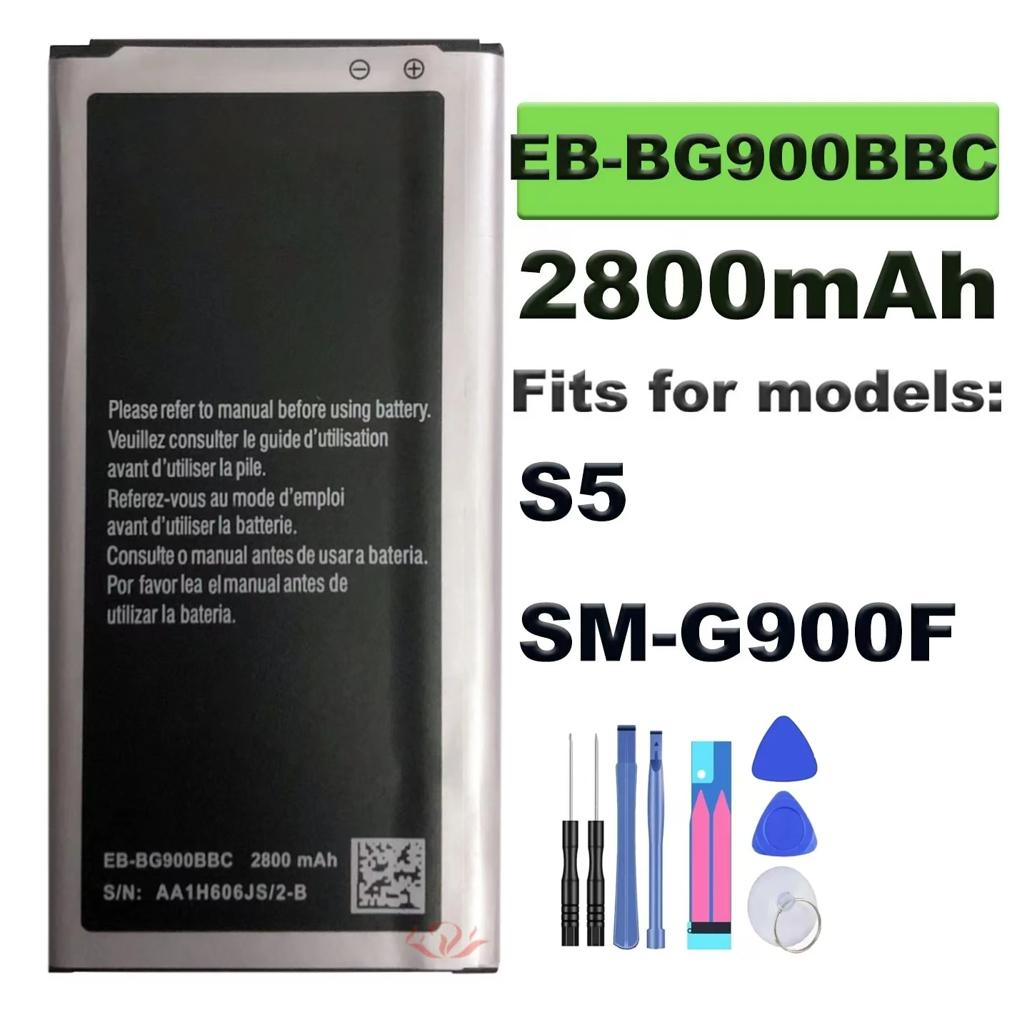 

Для SamsungS5 мобильный телефон аккумулятор, SM-G900F аккумулятор, EB-BG900BBC Внешняя батарея, оригинальная замена батареи