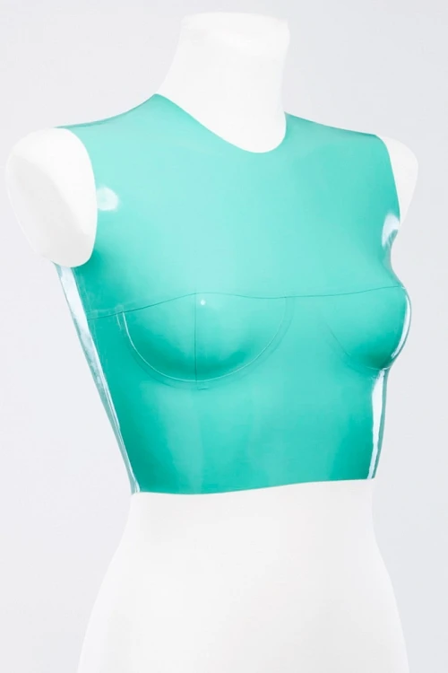 

Women's Latex Sports Top 3D chest Customized