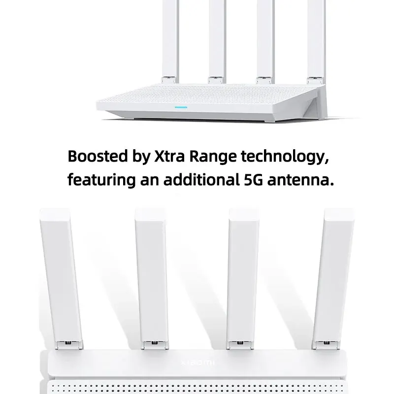 2023 NOVO Original Xiaomi AX3000T Router 2.4GHz 5GHz 1.3GHz CPU 2X2 160MHz WAN LAN LED Conexão NFC para Home Office Jogos Mi