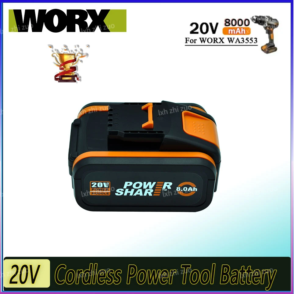 

100% Оригинальный аккумулятор Worx WA3553 20 в Ач, запасные аккумуляторы для электроинструмента, WA3572, WA3553, WX390, WA3551, WX176, WX178 аккумулятор