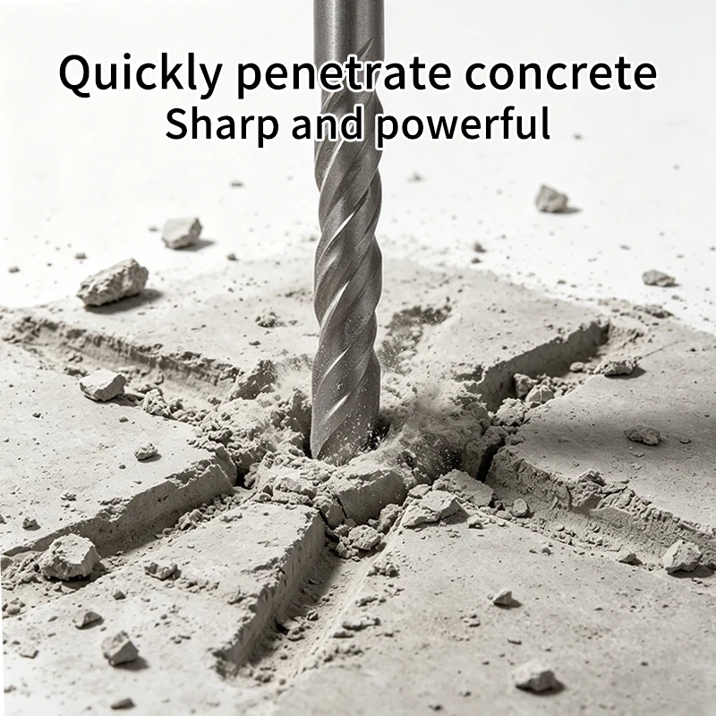 Cross Type Tungsten Carbide SDS Plus Hammer Drill Bits 6/8/10/12/14mm Multi Length 110-350mm for Concrete Brick Rock Wall Stone view 6
