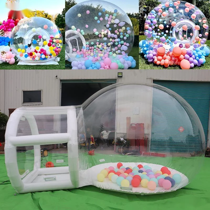 Bola de burbuja inflable transparente para fiesta de niños, tienda de campaña iglú con globos, juegos y actividades al aire libre, 5m de largo