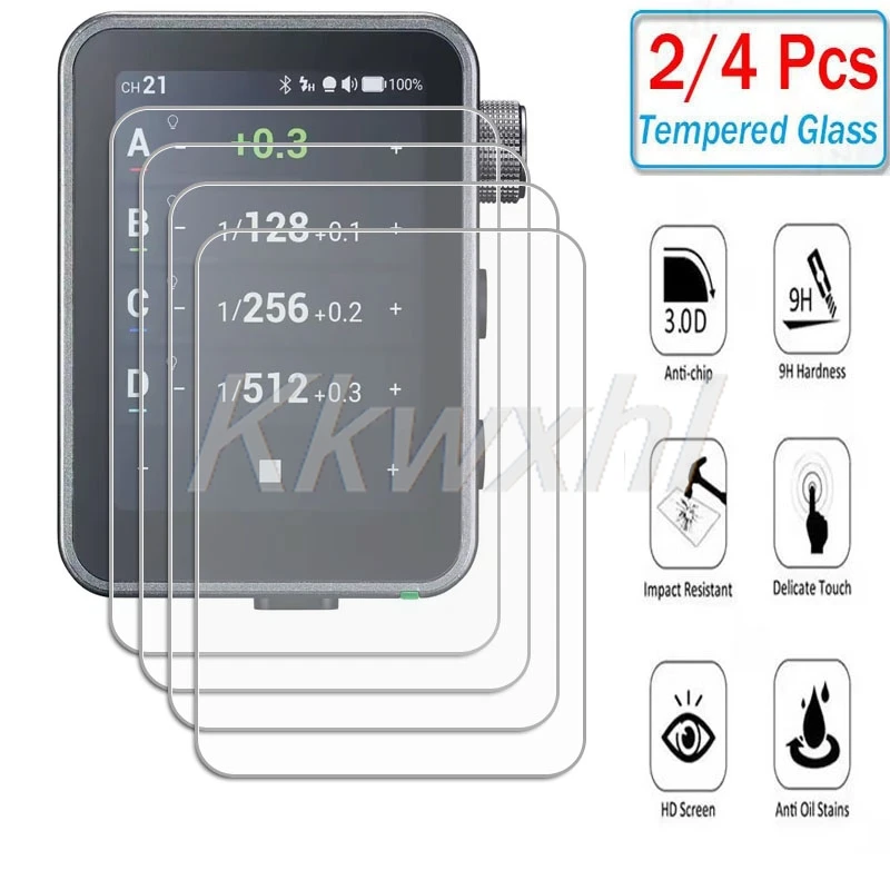 Image of 2-4PCS 9H HD Gehärtetem Glas Für Godox X3 Pro 2,4 zoll AUF GodoxX3Pro X3Pro Kamera flash Touchscreen Screen Protector Abdeckung Film