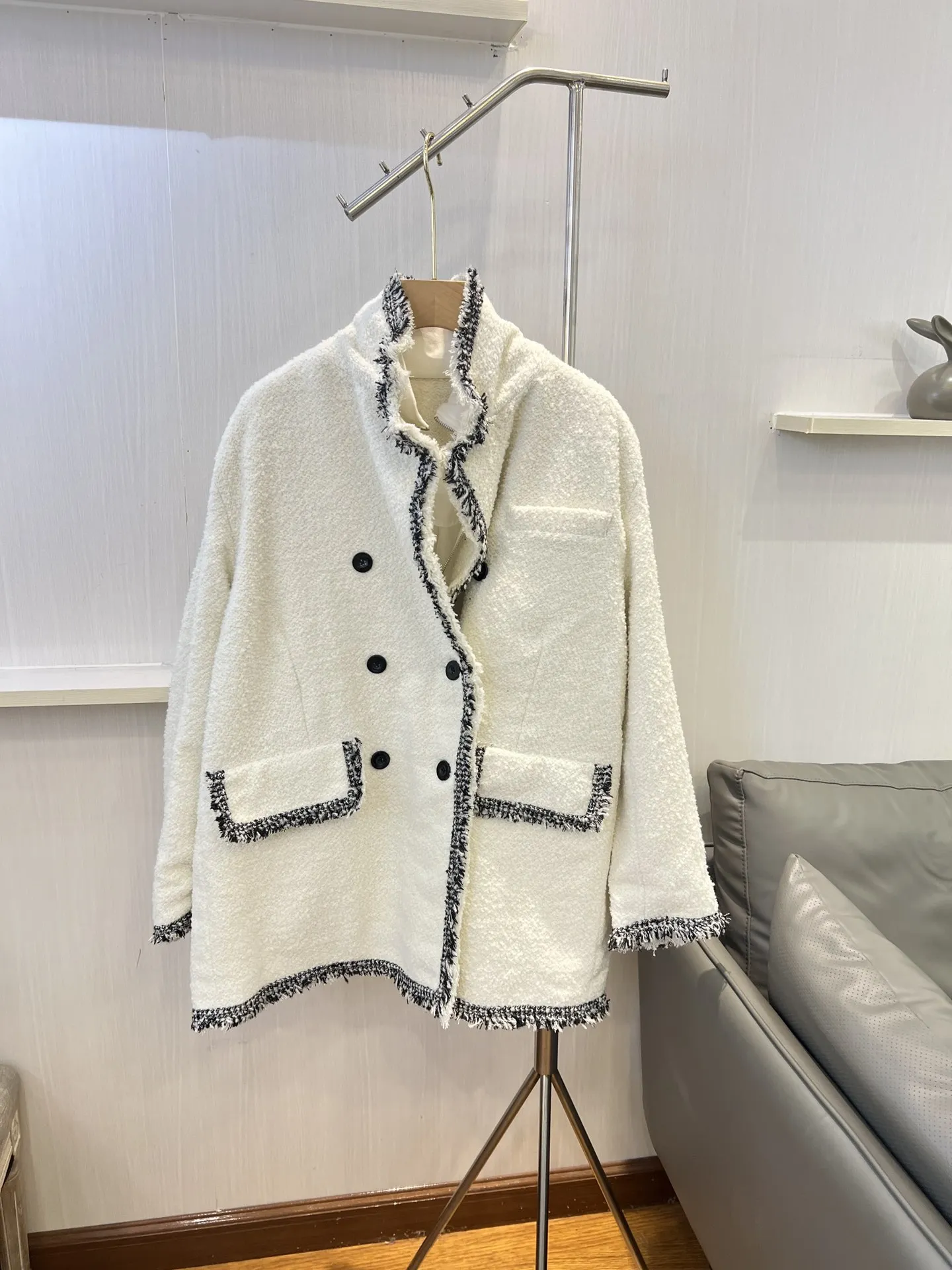 

Women's Clothing High Quality Loose Tweed Jacket Autumn Winter New 0118